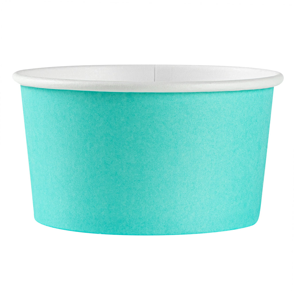 Coppetta 8 oz Round Turquoise Paper To Go Cup - 3 3/4" x 3 3/4" x 2 1/4" - 200 count box