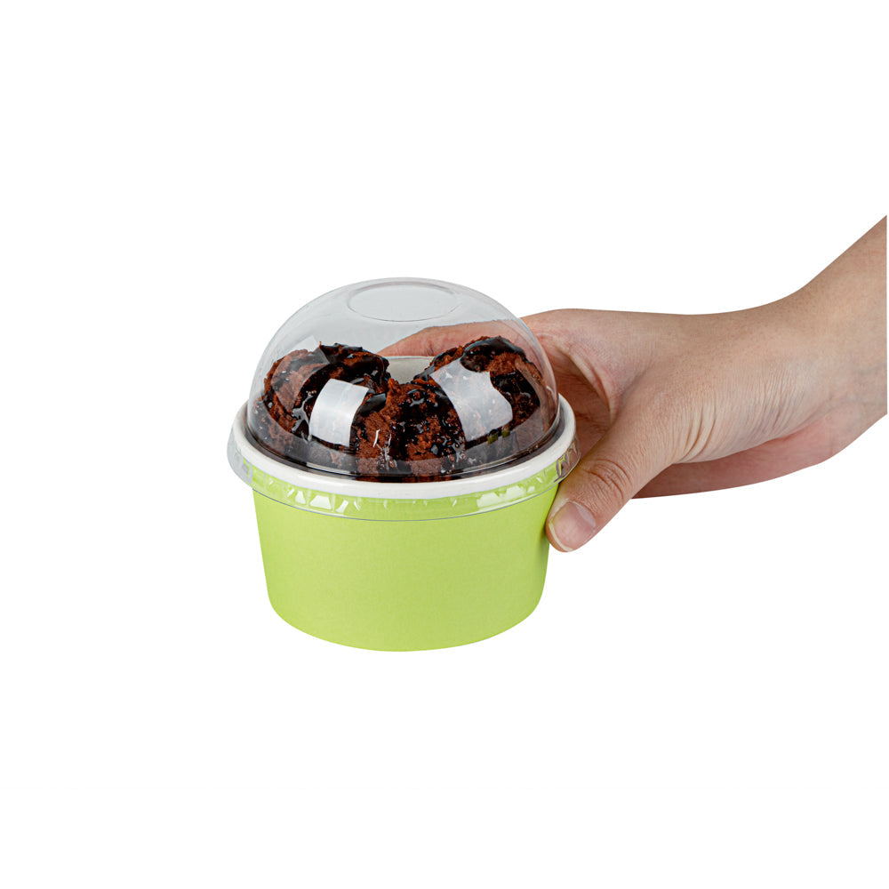 Coppetta Round Clear Plastic To Go Cup Dome Lid - Fits 8 oz - 50 count box