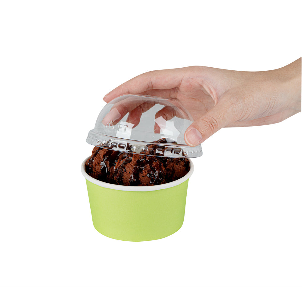 Coppetta Round Clear Plastic To Go Cup Dome Lid - Fits 8 oz - 50 count box