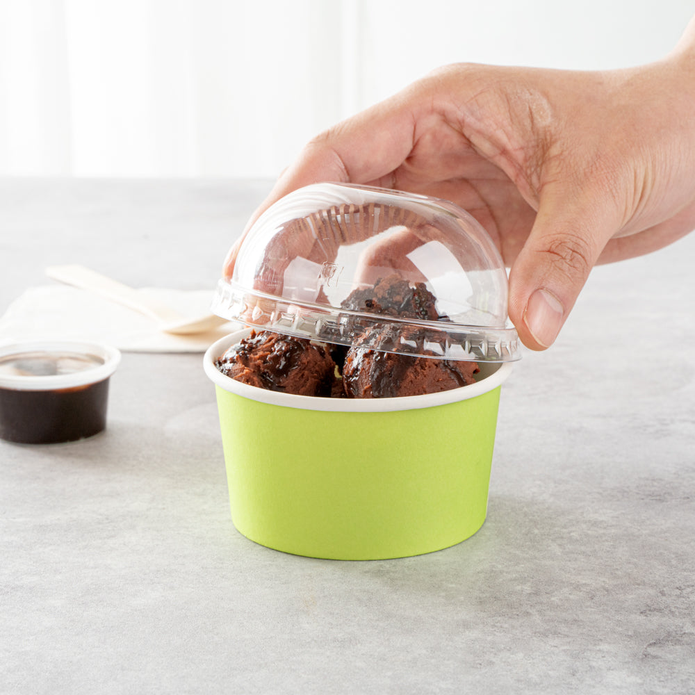 Coppetta Round Clear Plastic To Go Cup Dome Lid - Fits 8 oz - 50 count box