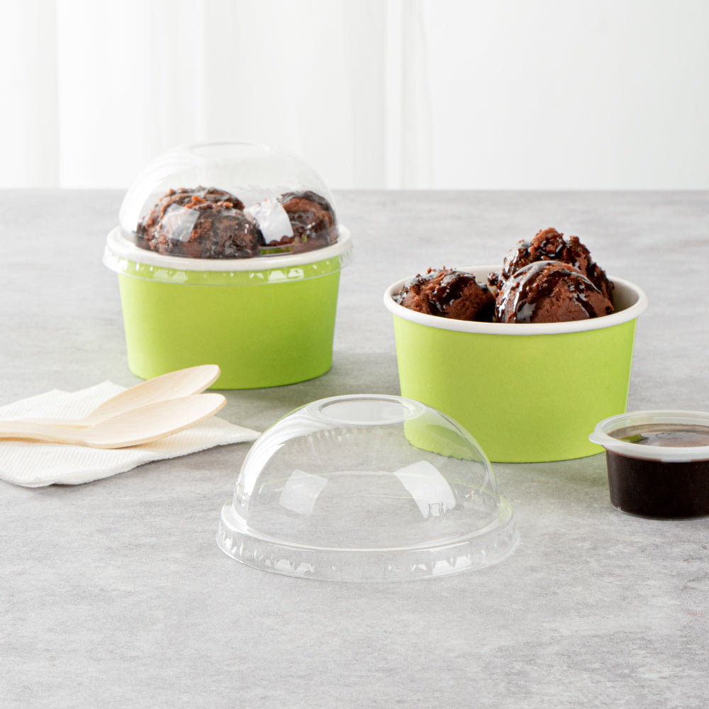Coppetta Round Clear Plastic To Go Cup Dome Lid - Fits 8 oz - 200 count box