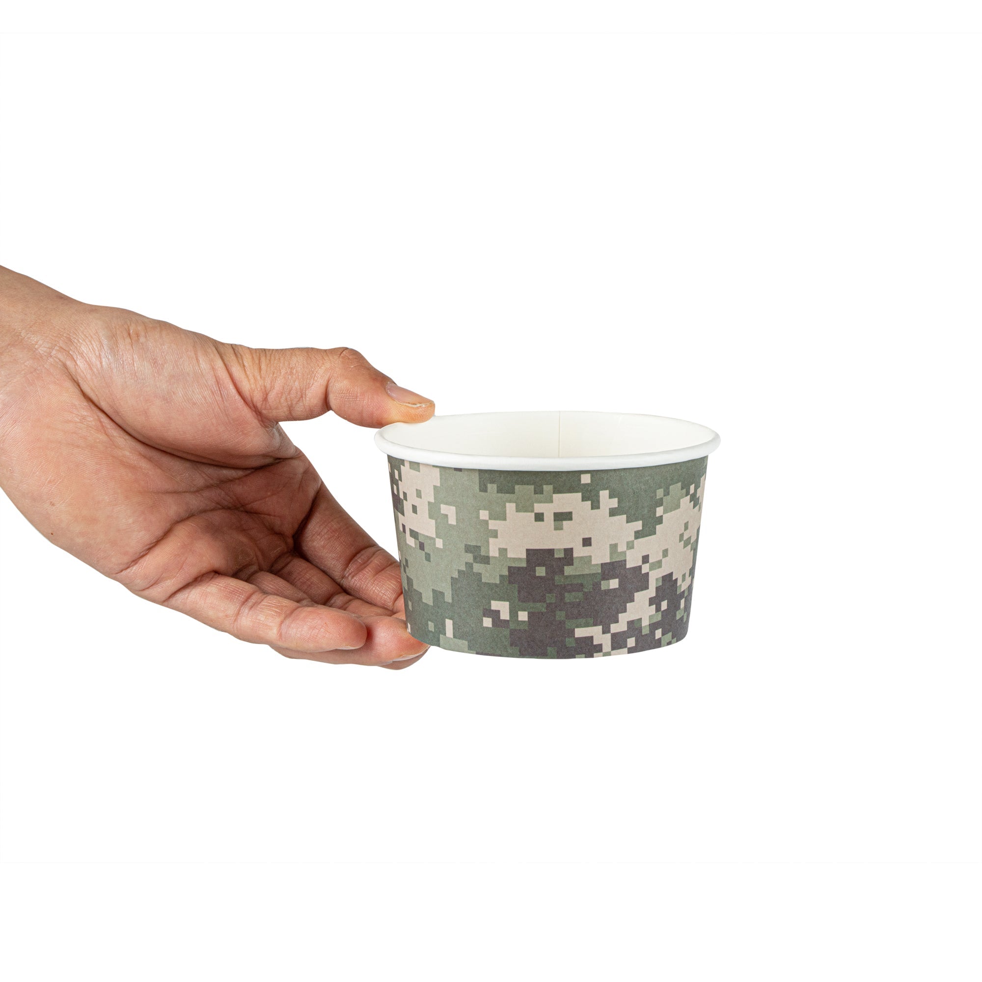 Coppetta 12 oz Round Camouflage Paper To Go Cup - 4" x 4" x 2 1/4" - 50 count box