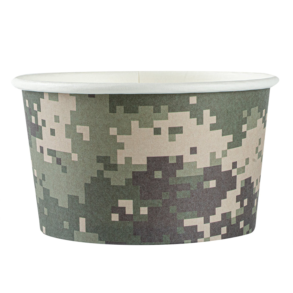 Coppetta 12 oz Round Camouflage Paper To Go Cup - 4" x 4" x 2 1/4" - 50 count box