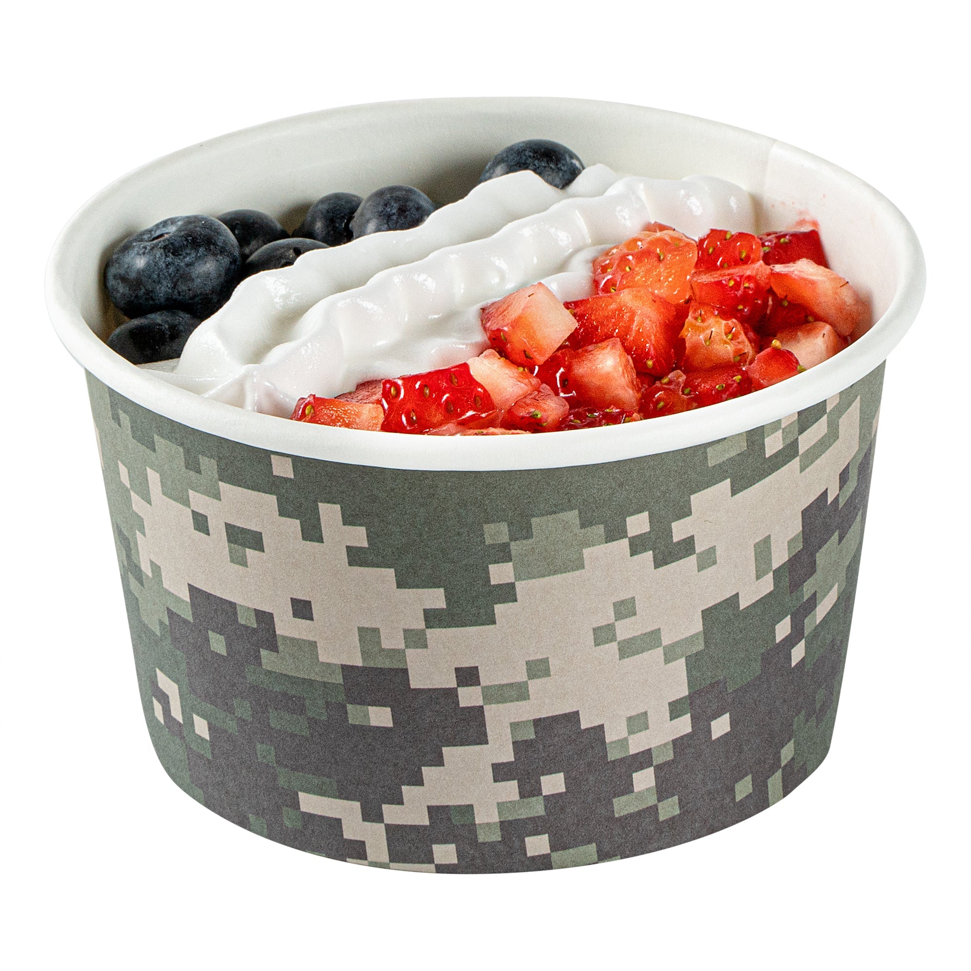 Coppetta 12 oz Round Camouflage Paper To Go Cup - 4" x 4" x 2 1/4" - 200 count box