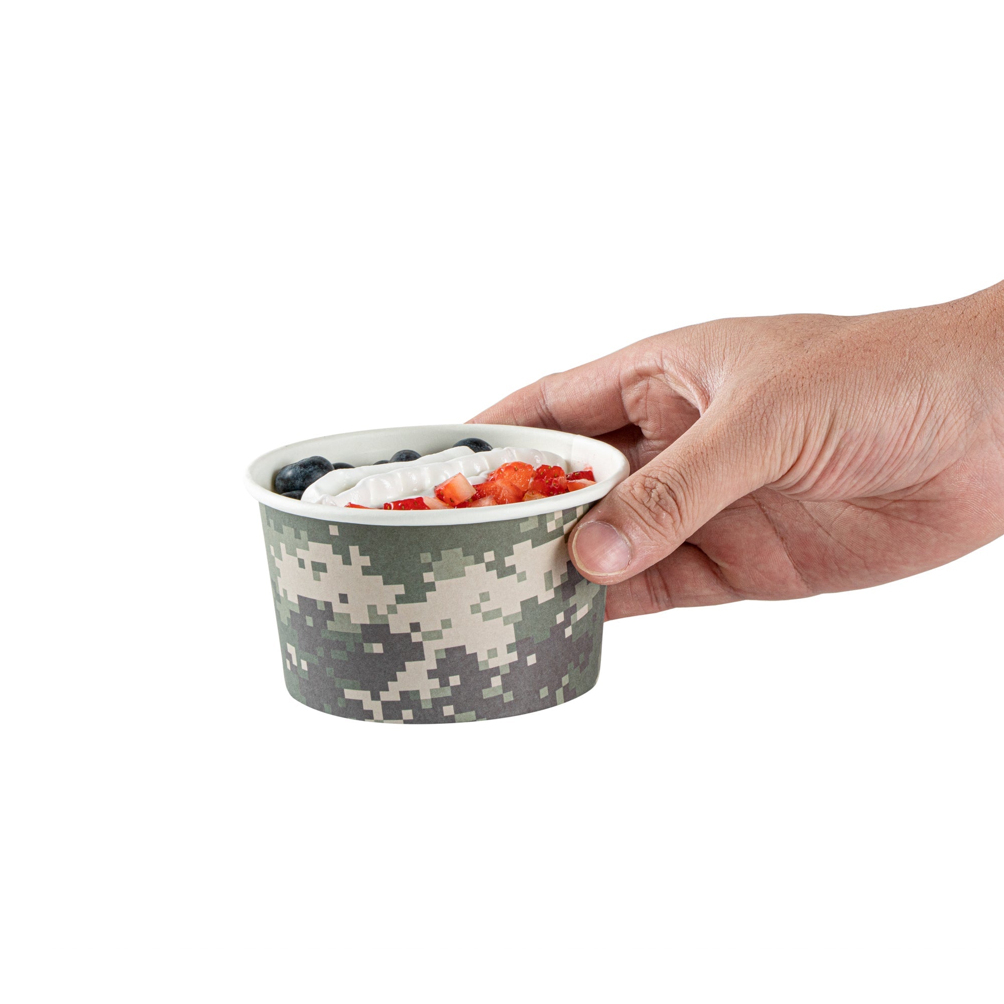 Coppetta 12 oz Round Camouflage Paper To Go Cup - 4" x 4" x 2 1/4" - 200 count box