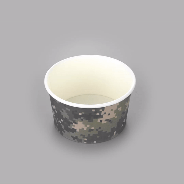 Coppetta 12 oz Round Camouflage Paper To Go Cup - 4" x 4" x 2 1/4" - 200 count box