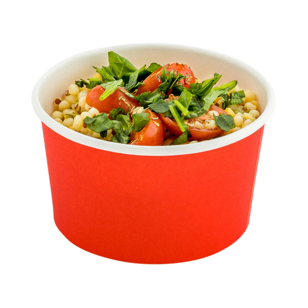 Coppetta 12 oz Round Red Paper To Go Cup - 4" x 4" x 2 1/4" - 50 count box