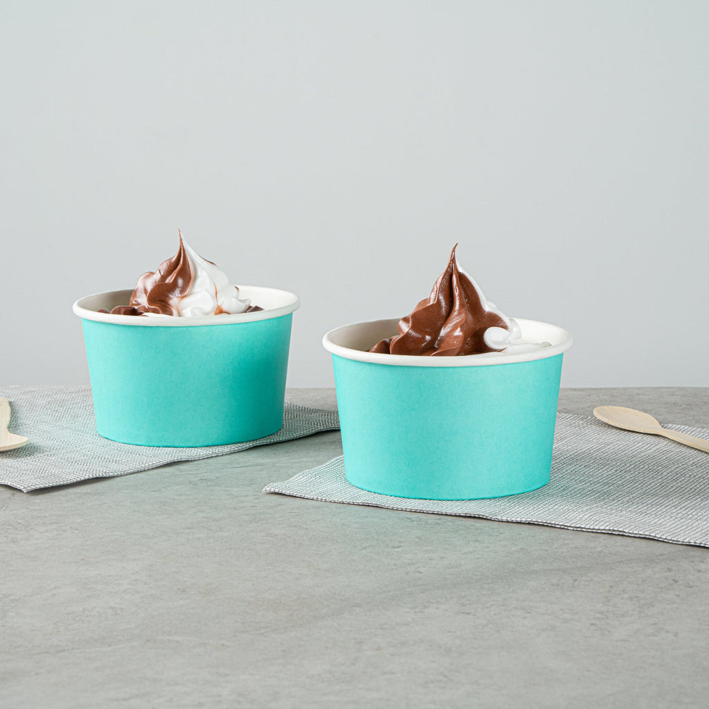 Coppetta 12 oz Round Turquoise Paper To Go Cup - 4" x 4" x 2 1/4" - 50 count box