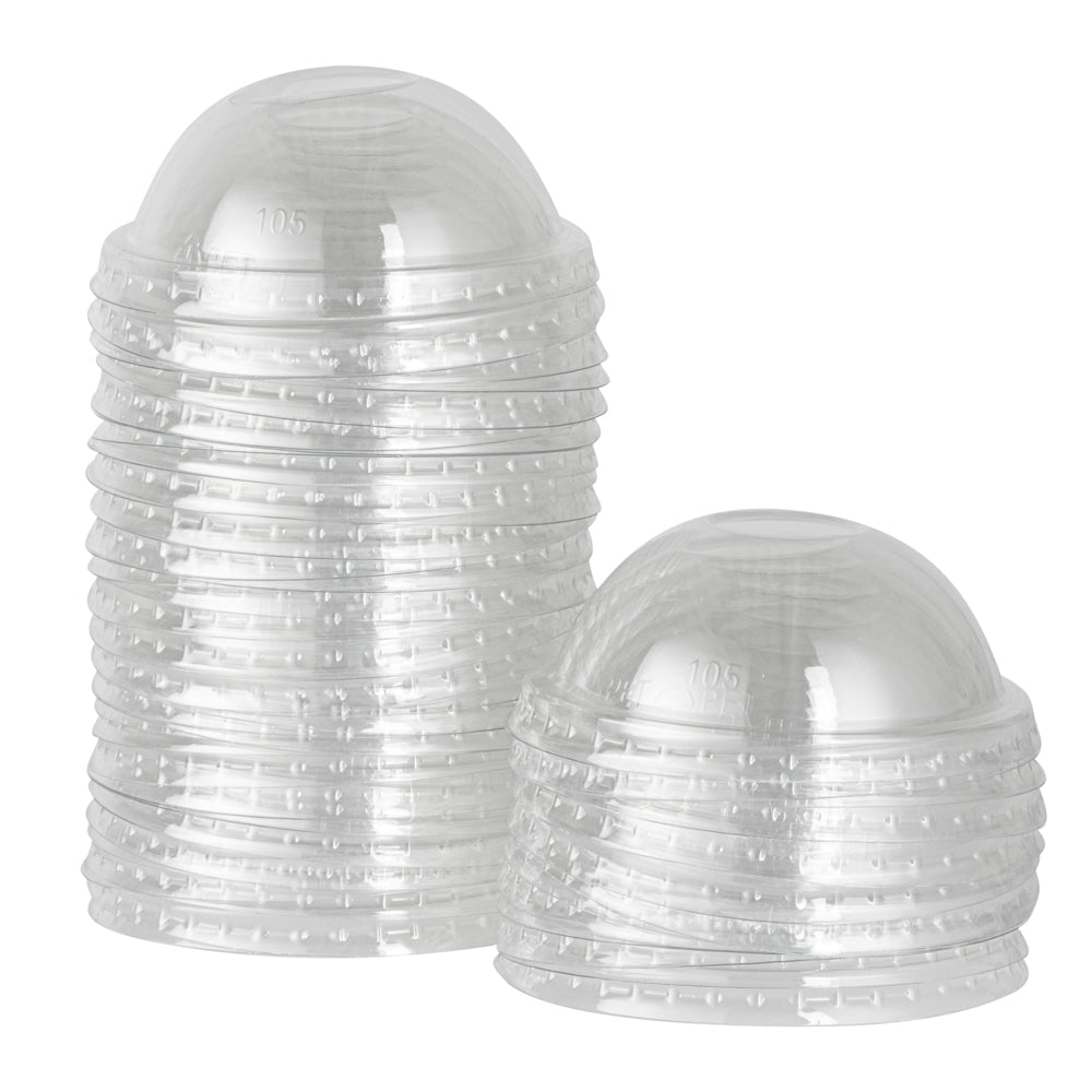 Coppetta Round Clear Plastic To Go Cup Dome Lid - Fits 12 oz - 50 count box