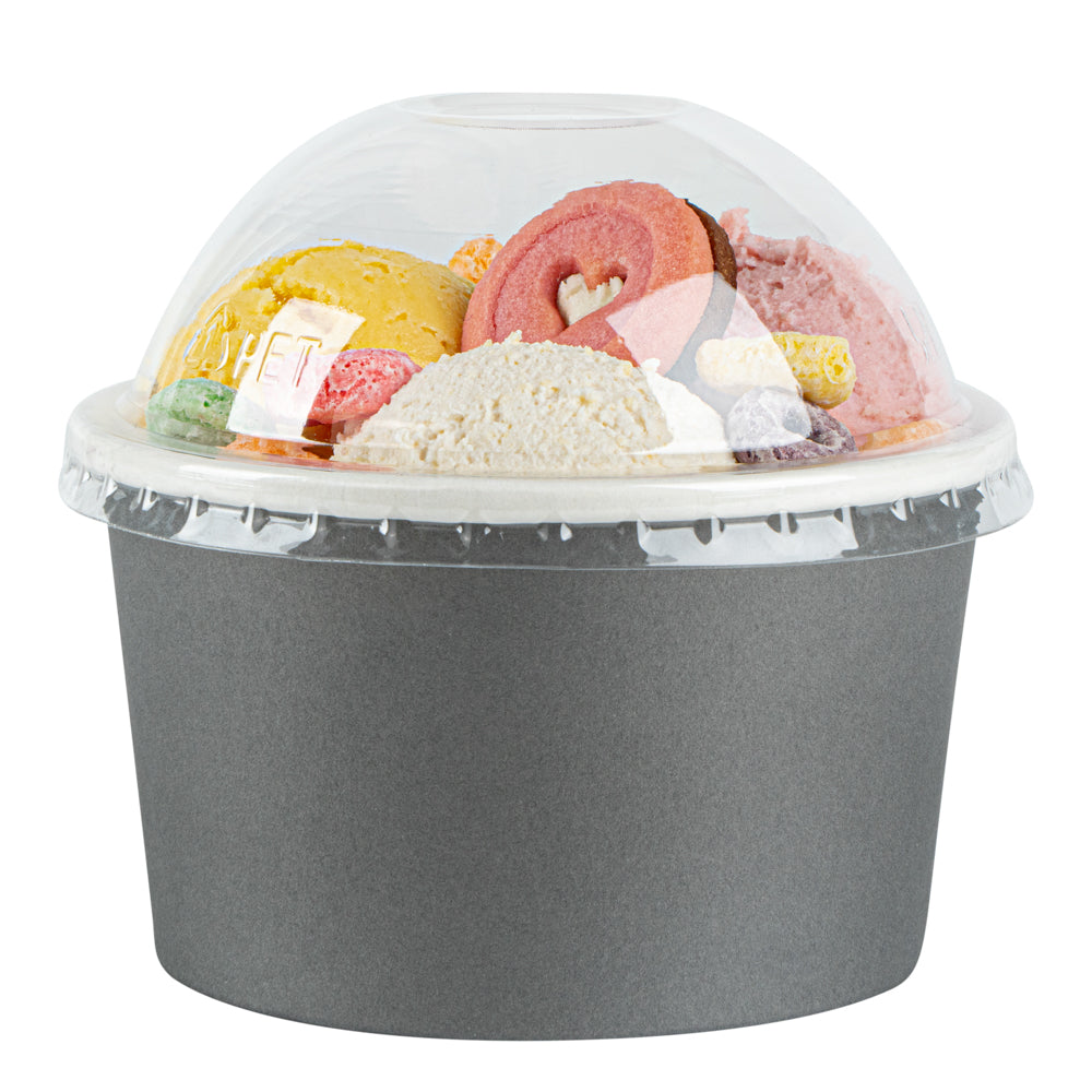 Coppetta Round Clear Plastic To Go Cup Dome Lid - Fits 12 oz - 50 count box