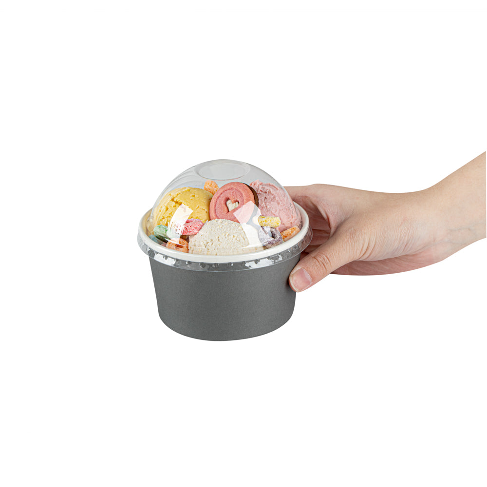 Coppetta Round Clear Plastic To Go Cup Dome Lid - Fits 12 oz - 50 count box