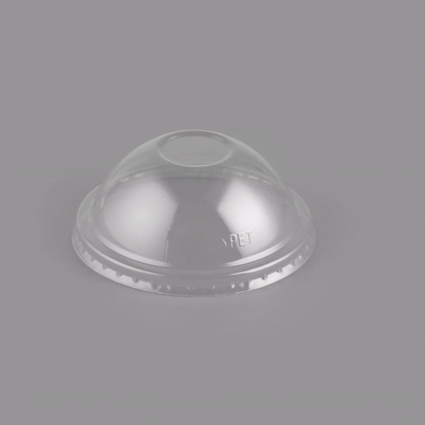 Coppetta Round Clear Plastic To Go Cup Dome Lid - Fits 12 oz - 50 count box