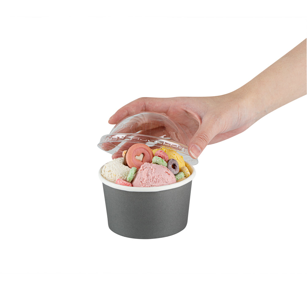 Coppetta Round Clear Plastic To Go Cup Dome Lid - Fits 12 oz - 200 count box