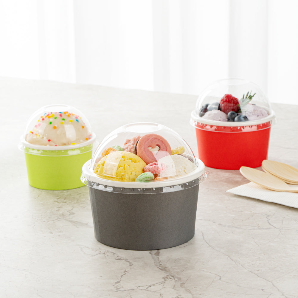 Coppetta Round Clear Plastic To Go Cup Dome Lid - Fits 12 oz - 200 count box