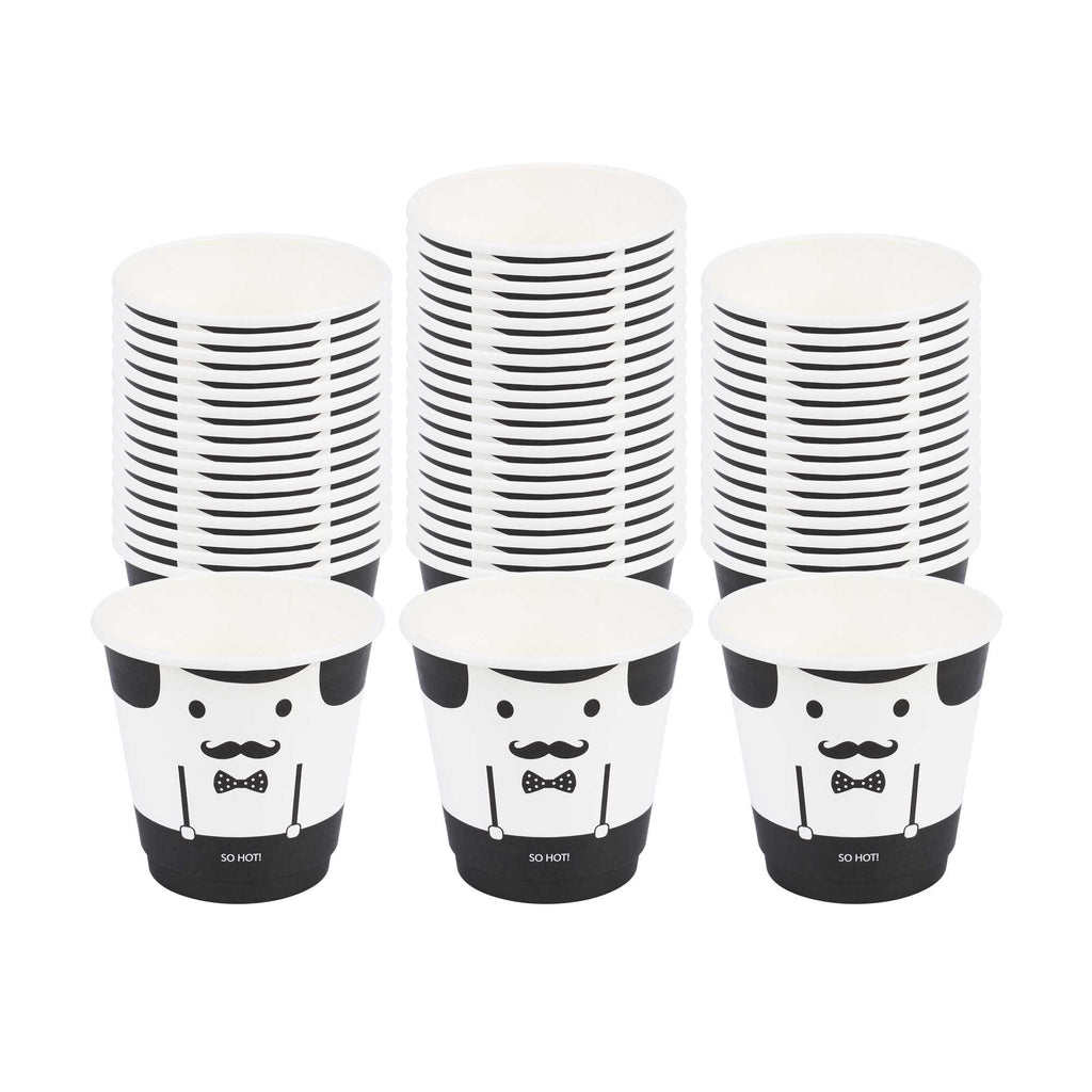Restpresso 8 oz Monsieur Paper Coffee Cup - Double Wall - 3 1/2" x 3 1/2" x 3 1/4" - 500 count box