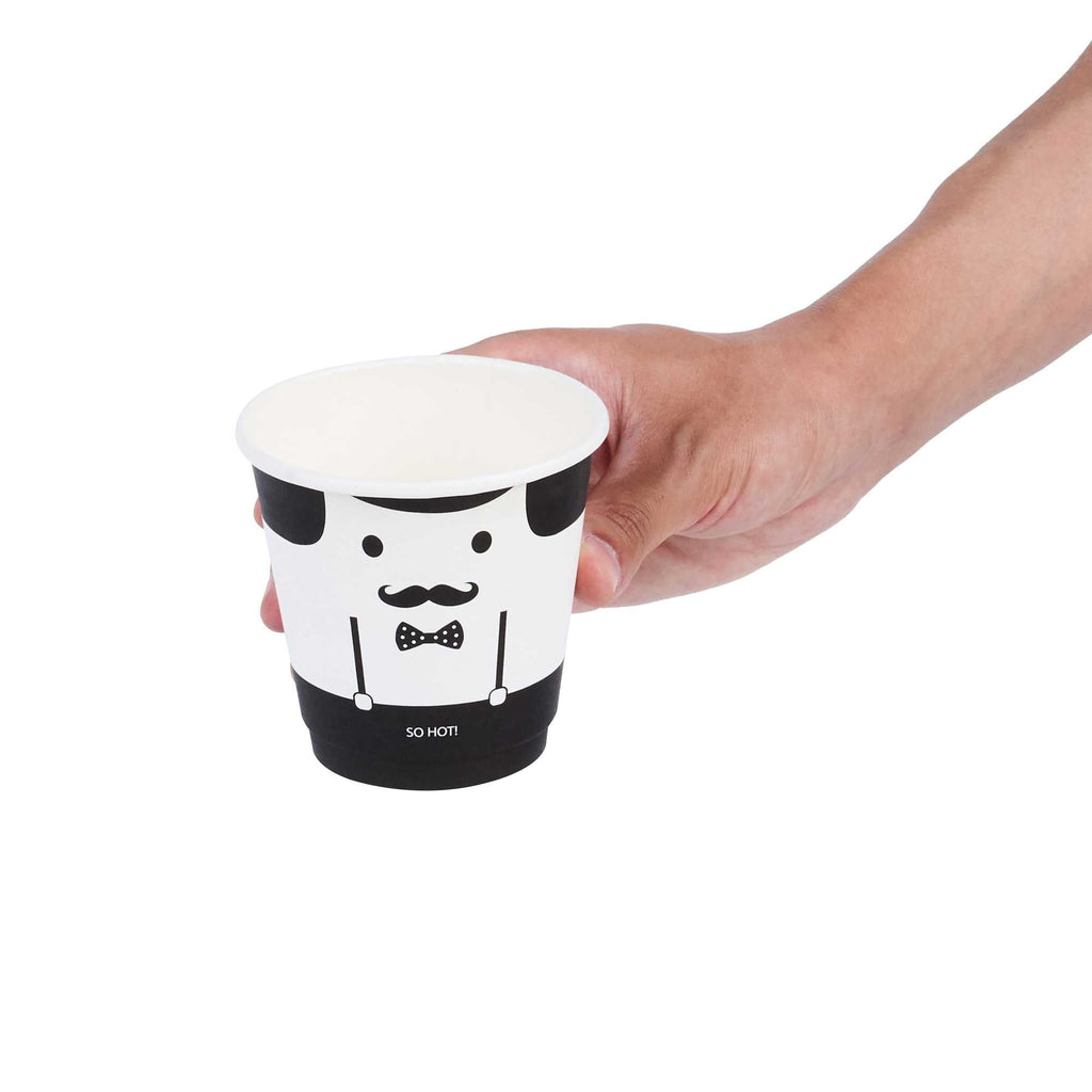 Restpresso 8 oz Monsieur Paper Coffee Cup - Double Wall - 3 1/2" x 3 1/2" x 3 1/4" - 25 count box