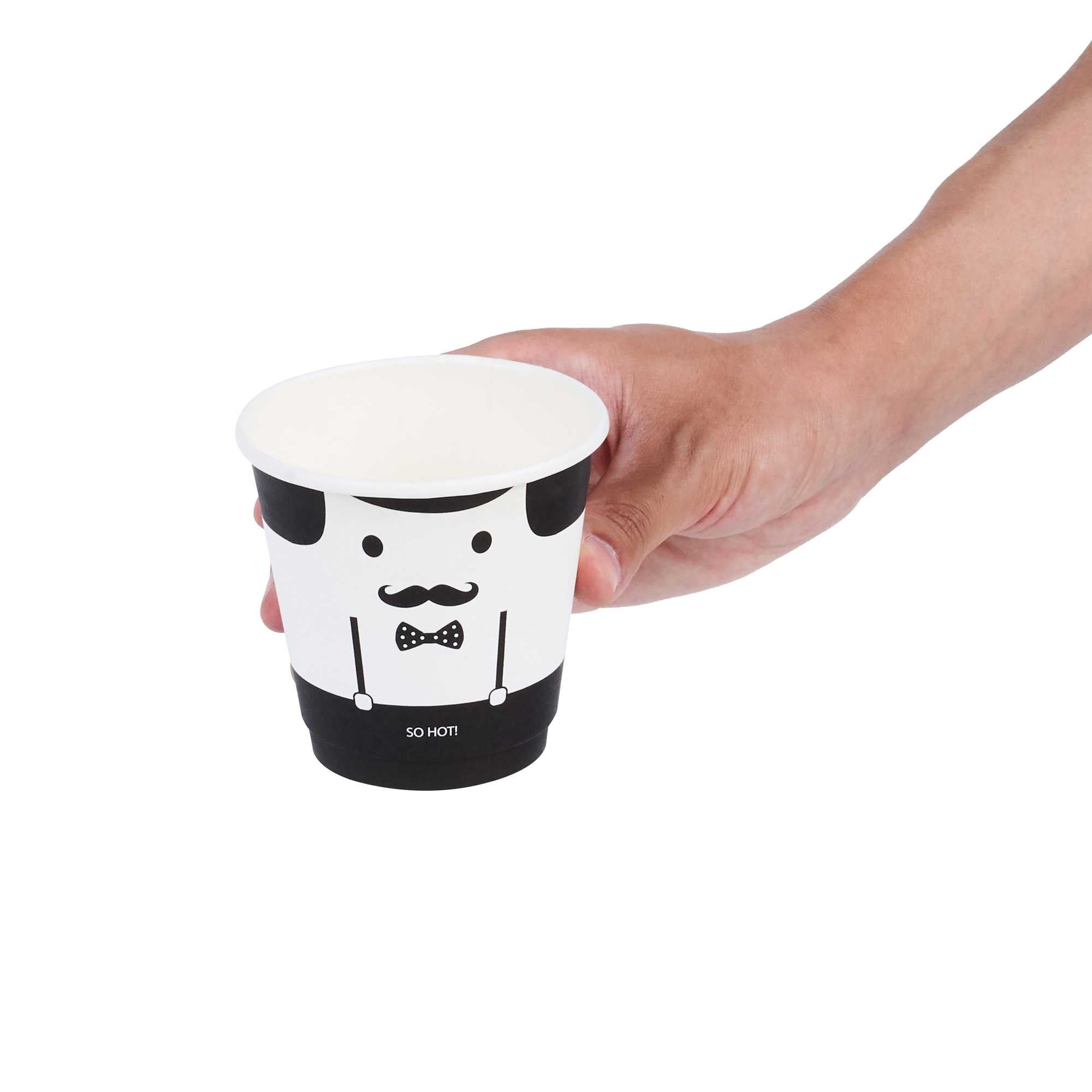 Restpresso 8 oz Monsieur Paper Coffee Cup - Double Wall - 3 1/2" x 3 1/2" x 3 1/4" - 500 count box