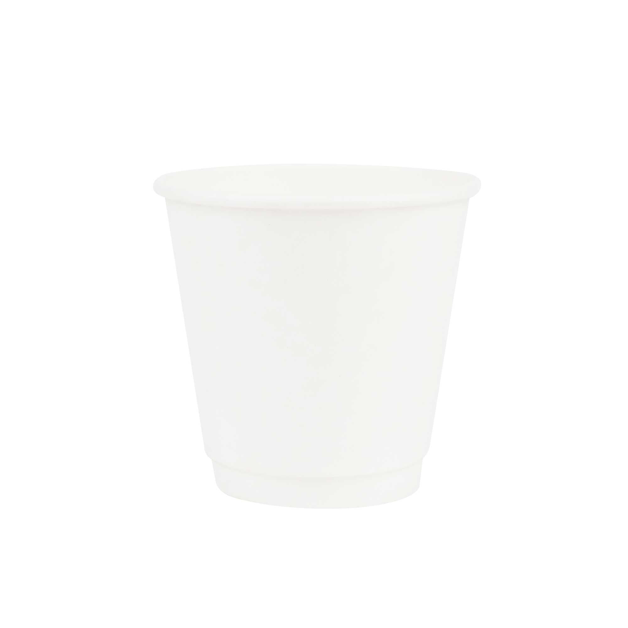 Restpresso 8 oz White Paper Coffee Cup - Double Wall - 3 1/2" x 3 1/2" x 3 1/4" - 500 count box