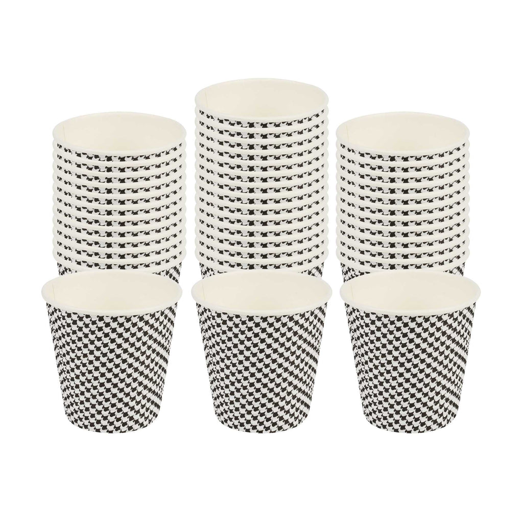 Restpresso 8 oz Houndstooth Paper Coffee Cup - Spiral Wall - 3 1/2" x 3 1/2" x 3 1/4" - 25 count box
