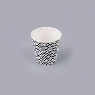 Restpresso 8 oz Houndstooth Paper Coffee Cup - Spiral Wall, Houndstooth - 3 1/2" x 3 1/2" x 3 1/4" - 500 count box