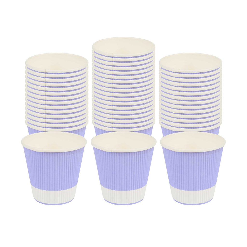 Restpresso 8 oz Light Purple Paper Coffee Cup - Ripple Wall - 3 1/2" x 3 1/2" x 3 1/4" - 500 count box