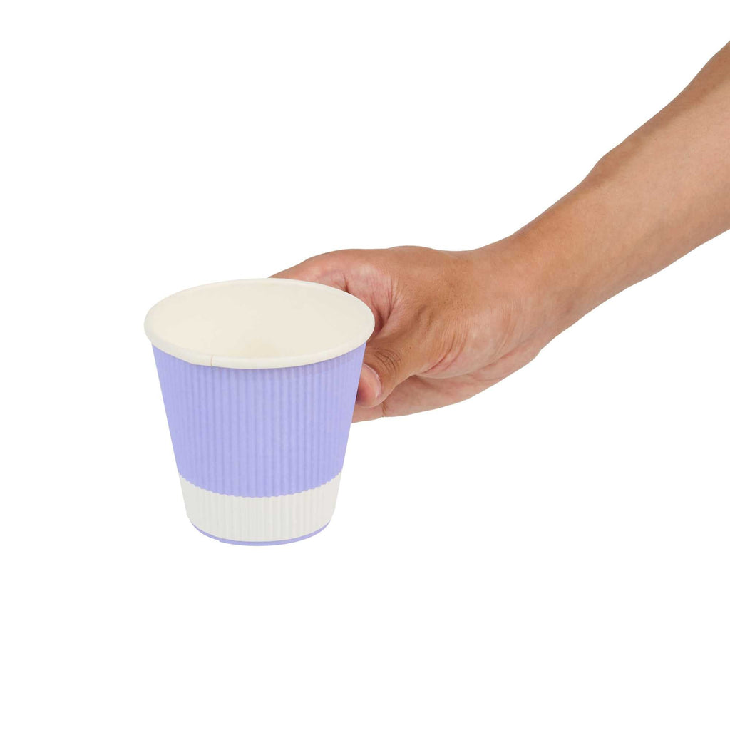 Restpresso 8 oz Light Purple Paper Coffee Cup - Ripple Wall - 3 1/2" x 3 1/2" x 3 1/4" - 500 count box