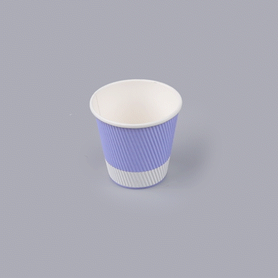 Restpresso 8 oz Light Purple Paper Coffee Cup - Ripple Wall - 3 1/2" x 3 1/2" x 3 1/4" - 500 count box