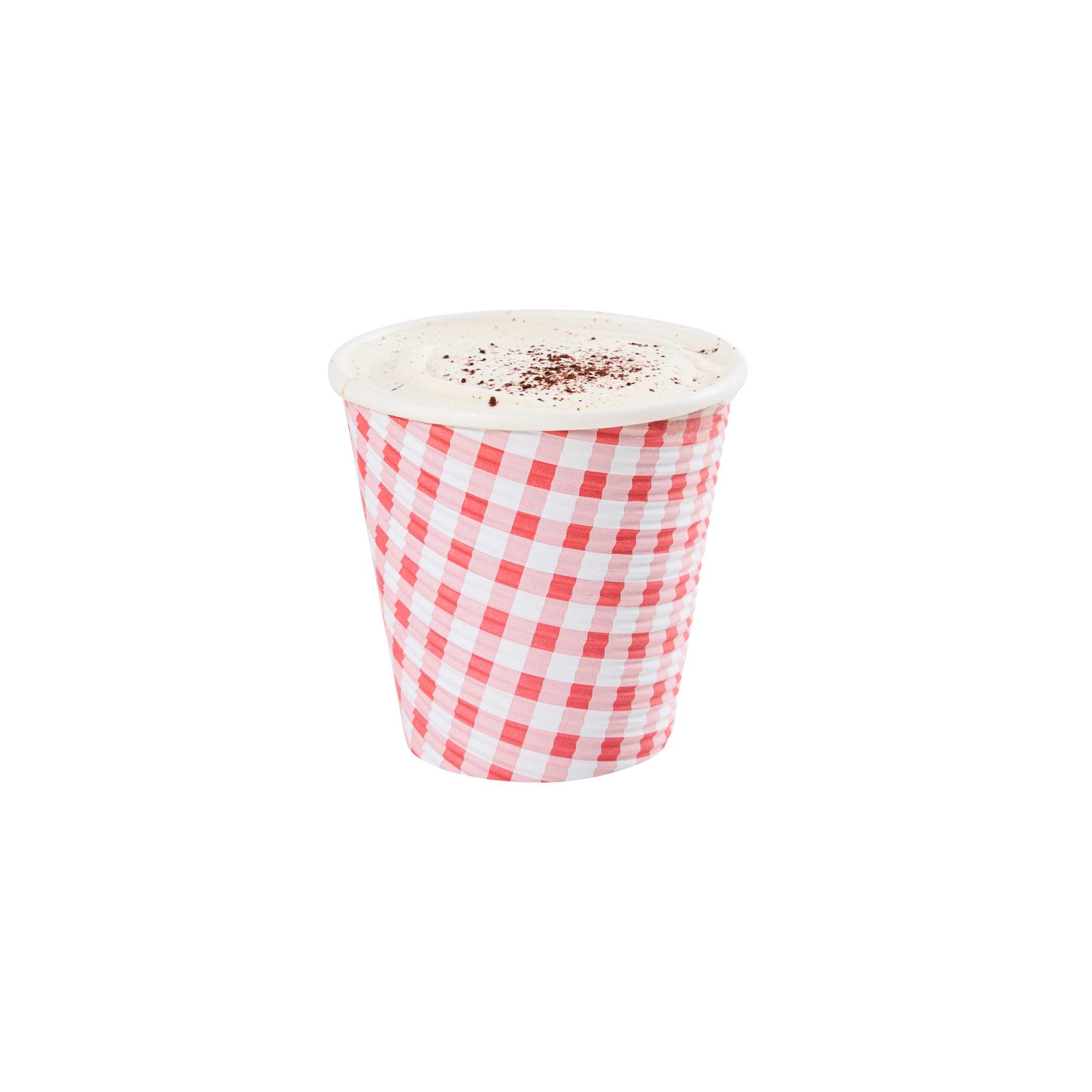 Restpresso 8 oz Picnic Print Paper Coffee Cup - Spiral Wall - 3 1/2" x 3 1/2" x 3 1/4" - 25 count box