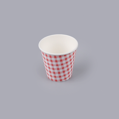 Restpresso 8 oz Picnic Print Paper Coffee Cup - Spiral Wall - 3 1/2" x 3 1/2" x 3 1/4" - 25 count box