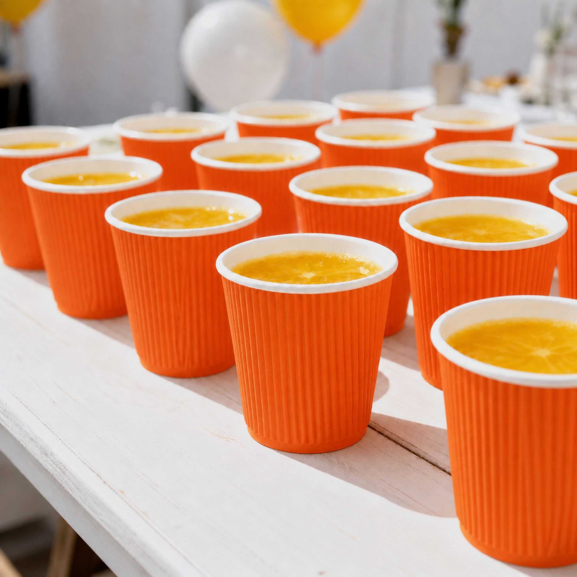 Restpresso 8 oz Tangerine Orange Paper Coffee Cup - Ripple Wall - 3 1/2" x 3 1/2" x 3 1/4" - 500 count box