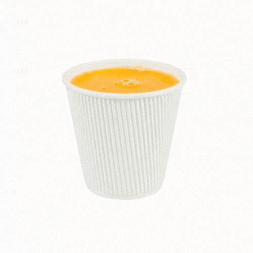 Restpresso 8 oz White Paper Coffee Cup - Ripple Wall - 3 1/2" x 3 1/2" x 3 1/4" - 25 count box