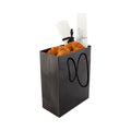 Vogue Rectangle Black Paper Extra Small Shopping and Take Out Bag - Glossy, Rope Handles - 5" x 3" x 5 1/2" - 10 count box
