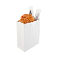 Vogue Rectangle White Paper Medium Shopping and Take Out Bag - Glossy, Rope Handles - 8" x 4" x 10" - 10 count box