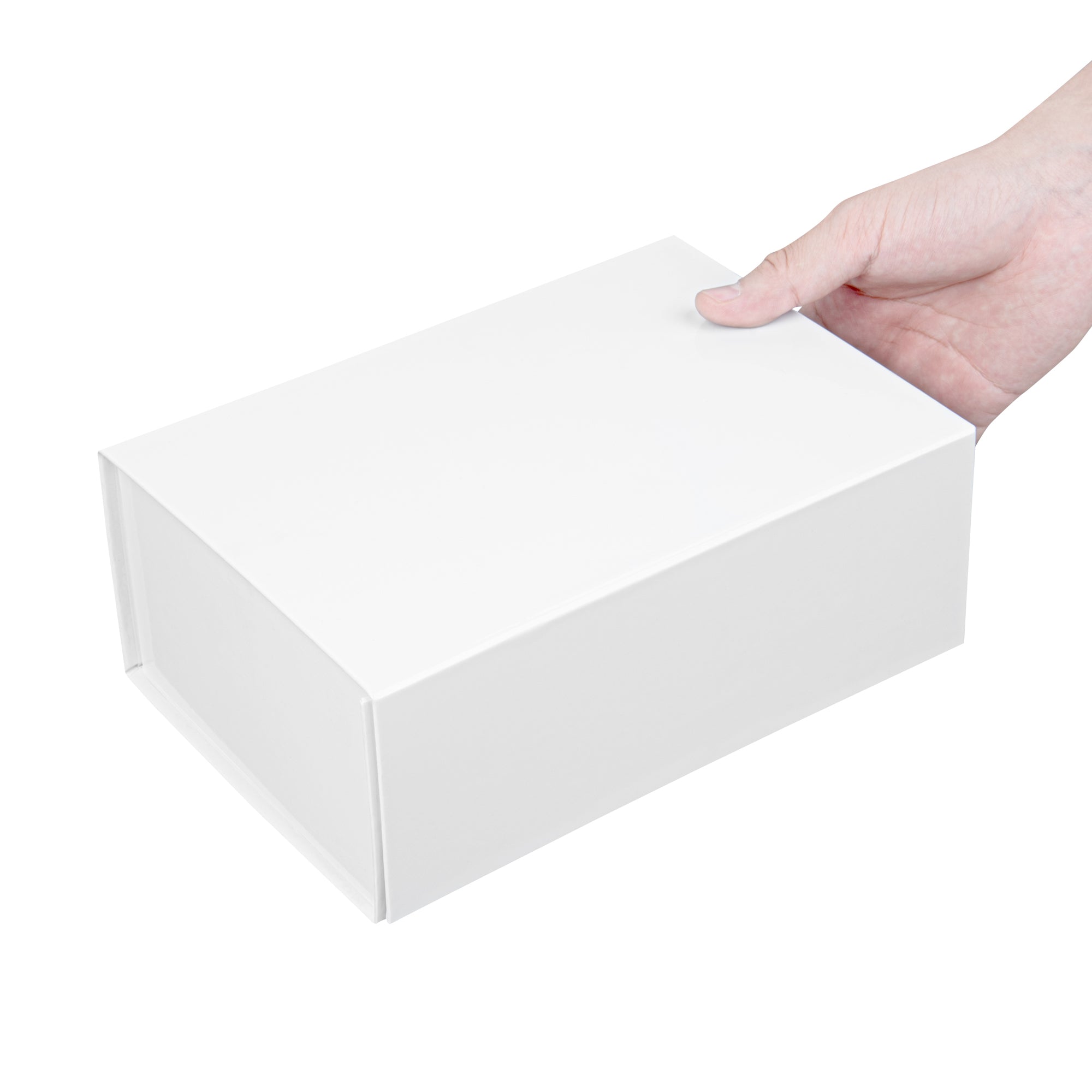 Cater Tek Rectangle White Paper Medium Tic Tac Box - Magnetic - 9" x 6" x 3 1/2" - 10 count box