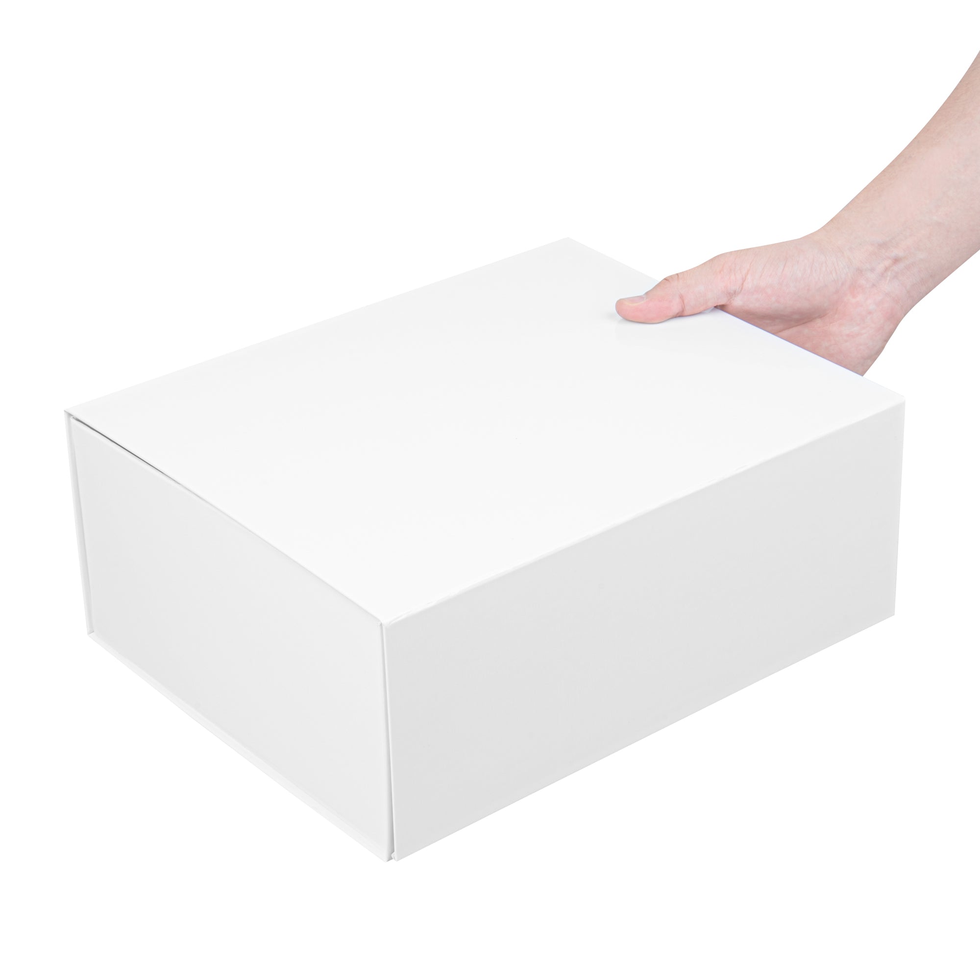 Cater Tek Rectangle White Paper Extra Large Tic Tac Box - Magnetic - 12" x 10" x 5" - 10 count box