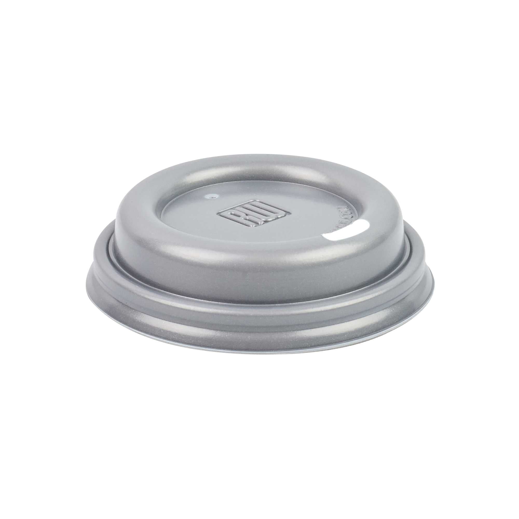 Restpresso Pewter Gray Plastic Coffee Cup Lid - Fits 4 oz - 2 1/2" x 2 1/2" x 3/4" - 25 count box