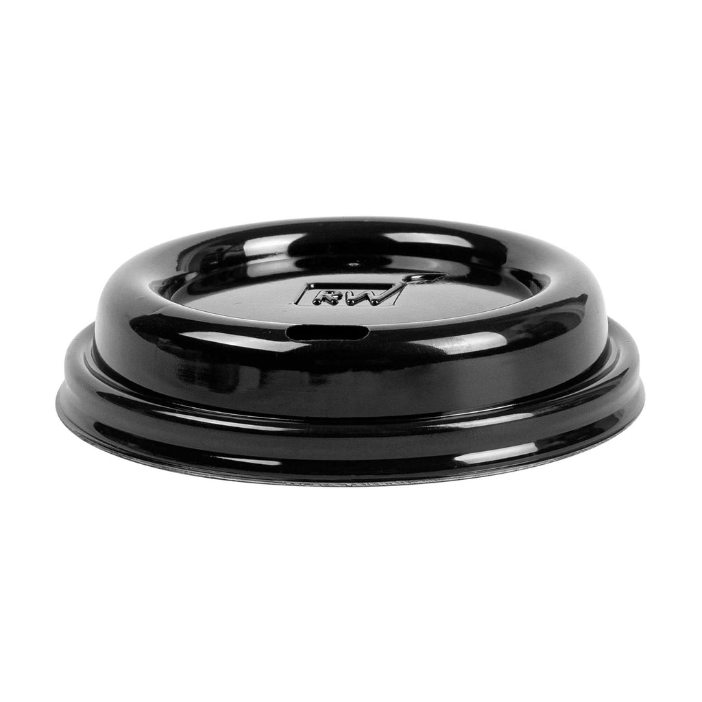 Restpresso Black Plastic Coffee Cup Lid - Fits 8, 12, 16 and 20 oz - 25 count box