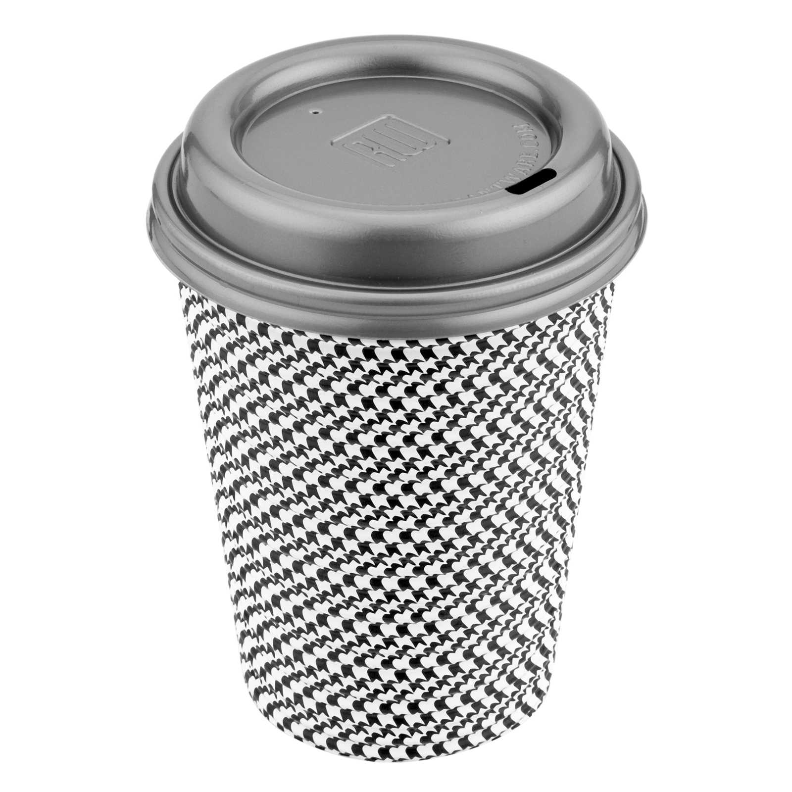 Restpresso Pewter Gray Plastic Coffee Cup Lid - Fits 8, 12, 16 and 20 oz - 25 count box