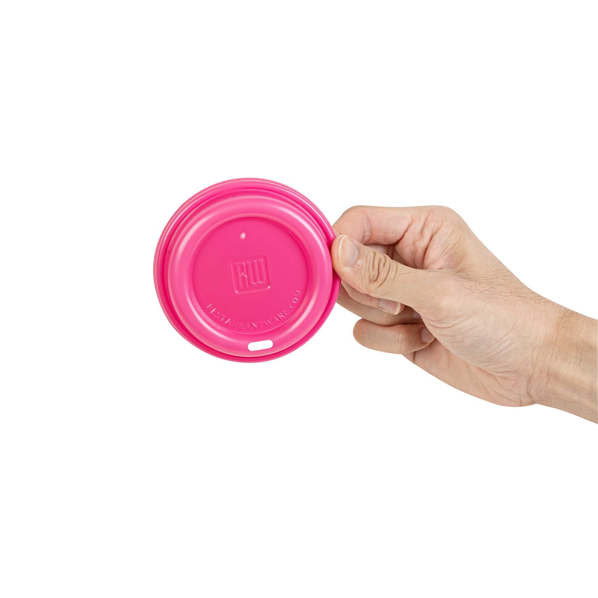 Restpresso Hot Pink Plastic Coffee Cup Lid - Fits 8, 12, 16 and 20 oz - 25 count box