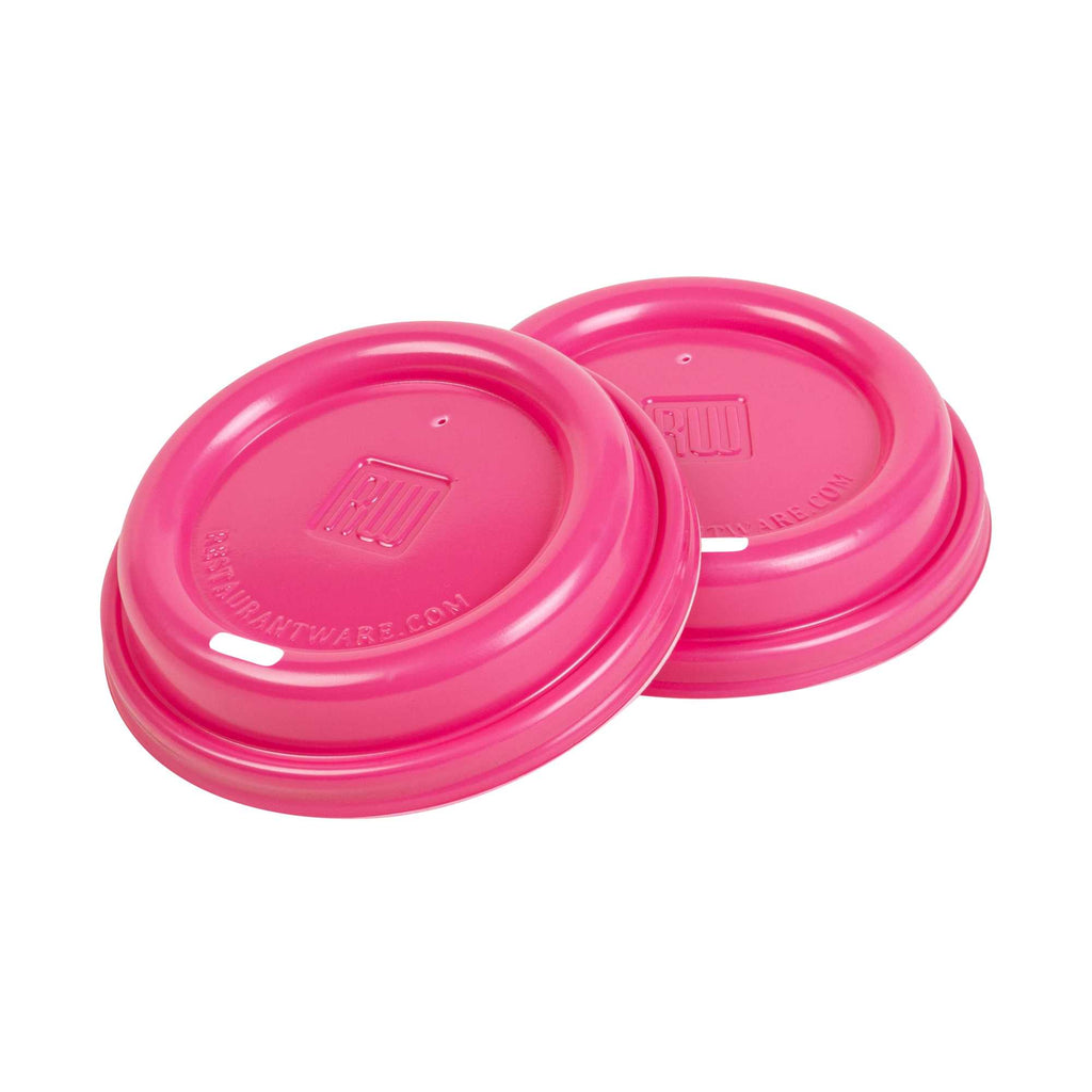 Restpresso Hot Pink Plastic Coffee Cup Lid - Fits 8, 12, 16 and 20 oz - 25 count box
