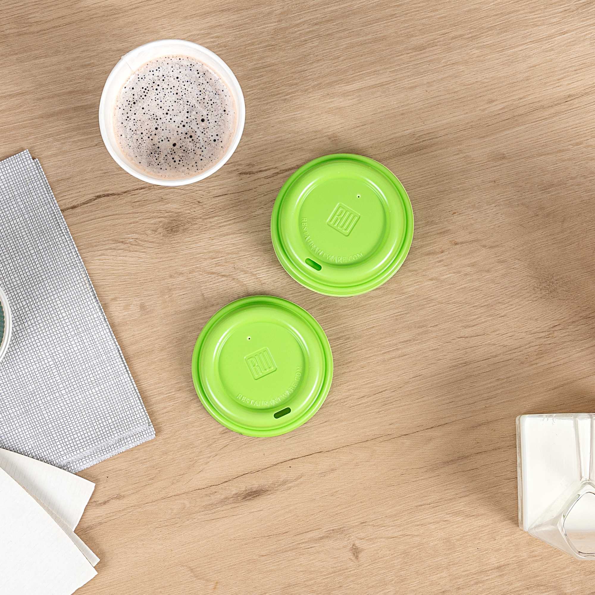 Restpresso Lime Green Plastic Coffee Cup Lid - Fits 8, 12, 16 and 20 oz - 500 count box