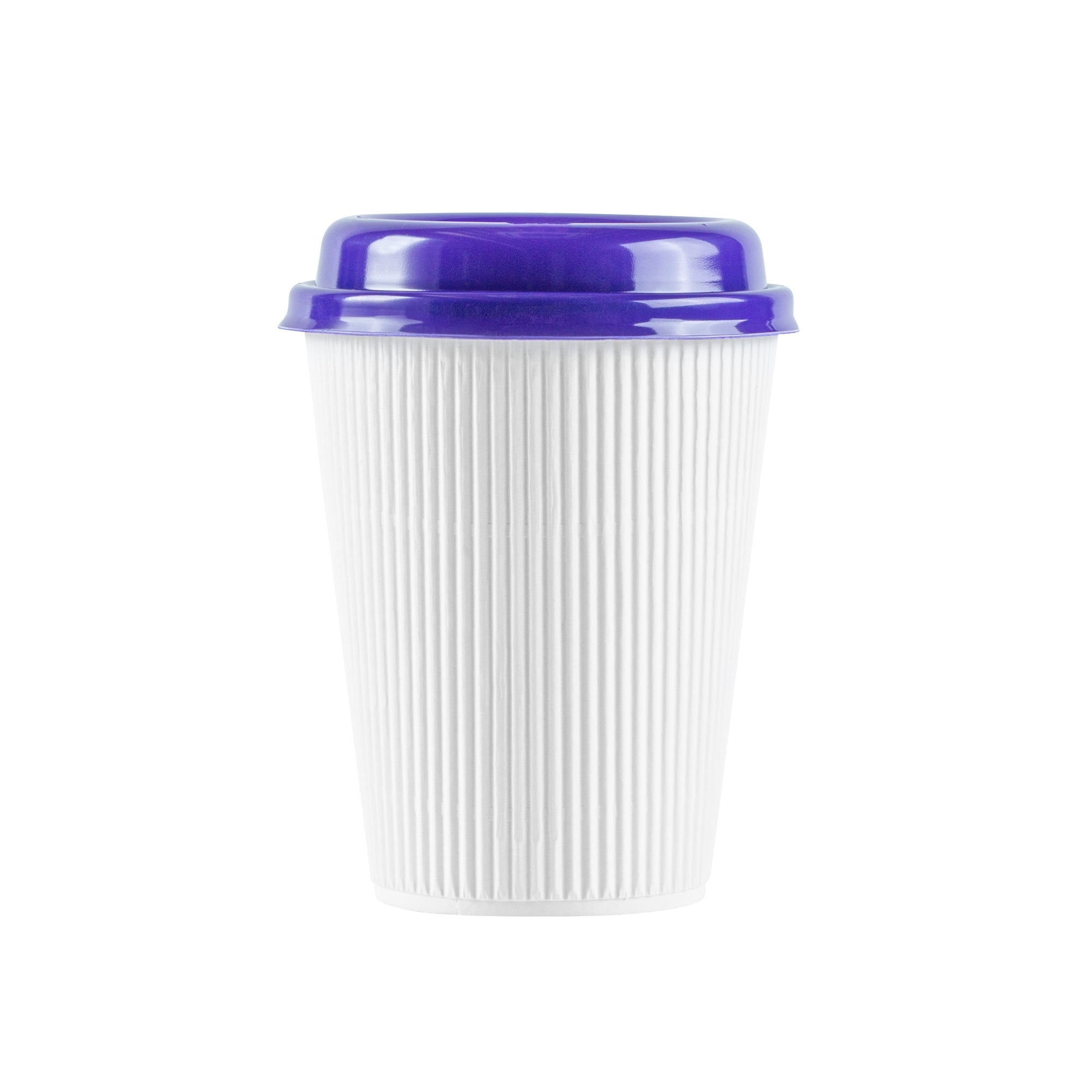 Restpresso Purple Plastic Coffee Cup Lid - Fits 8, 12, 16 and 20 oz - 25 count box