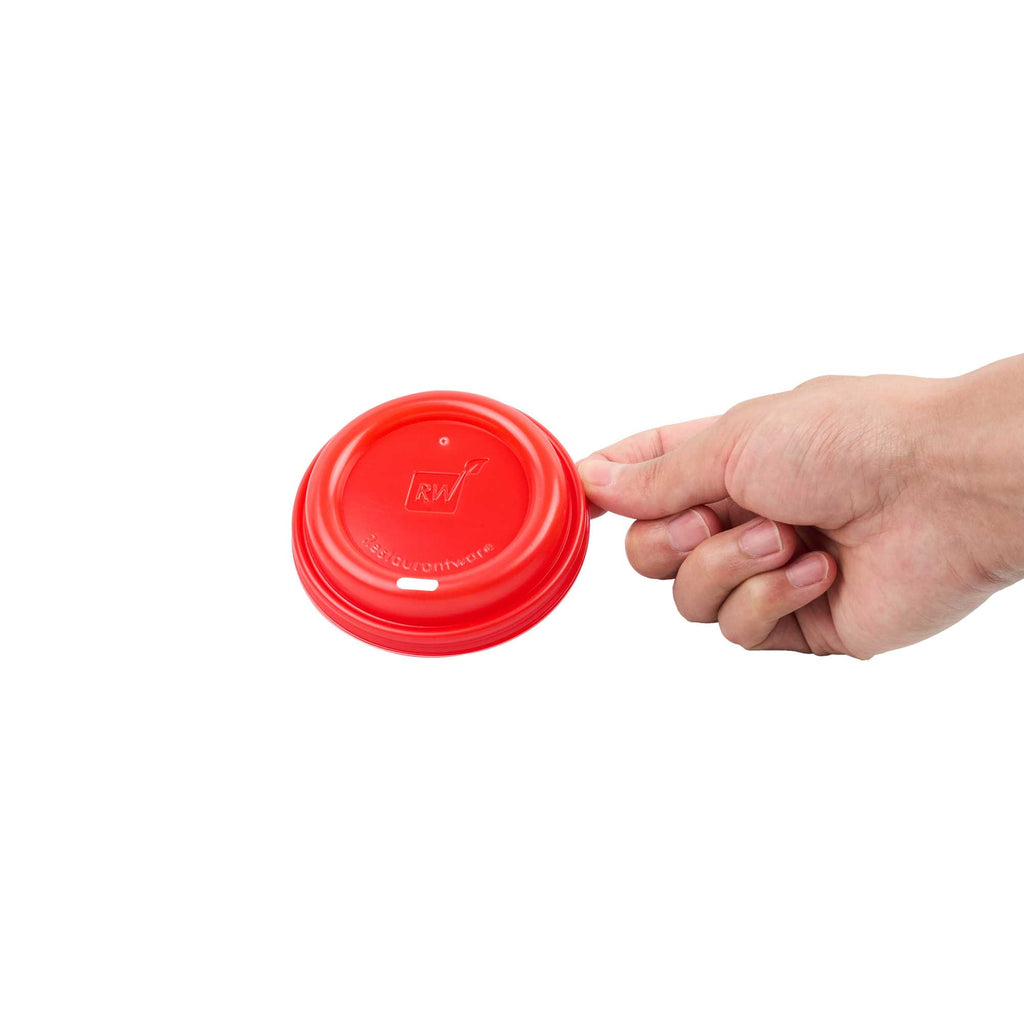 Restpresso Red Plastic Coffee Cup Lid - Fits 8, 12, 16 and 20 oz - 500 count box