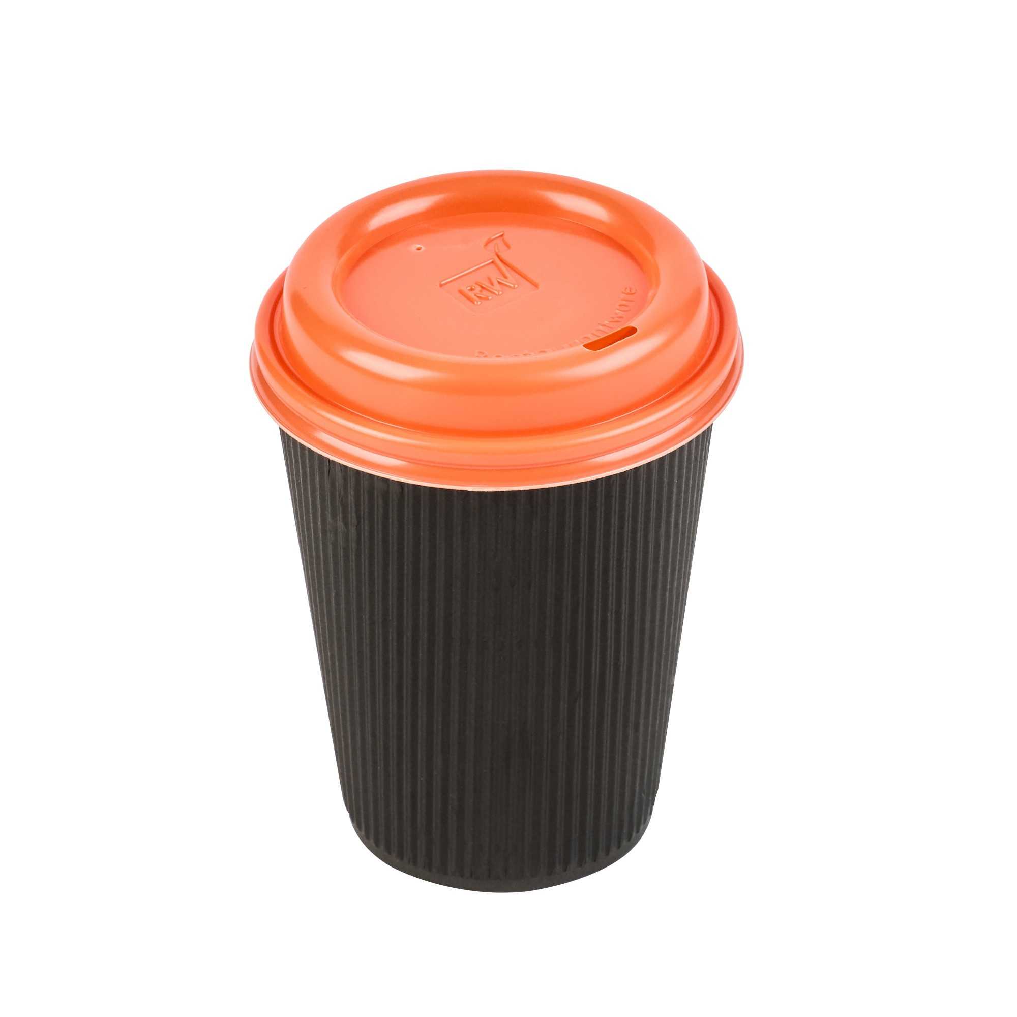 Restpresso Tangerine Orange Plastic Coffee Cup Lid - Fits 8, 12, 16 and 20 oz - 25 count box