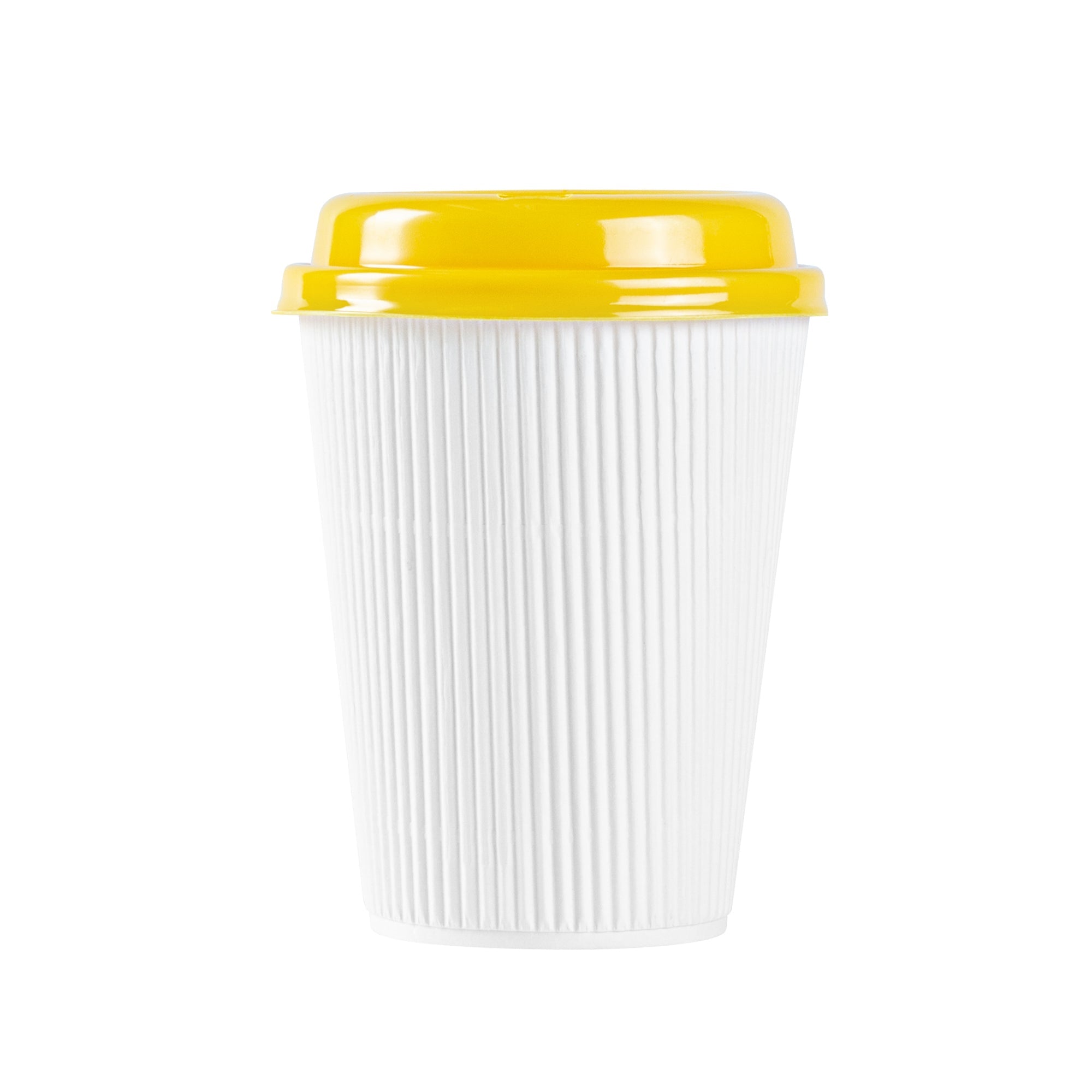 Restpresso Yellow Plastic Coffee Cup Lid - Fits 8, 12, 16 and 20 oz - 25 count box