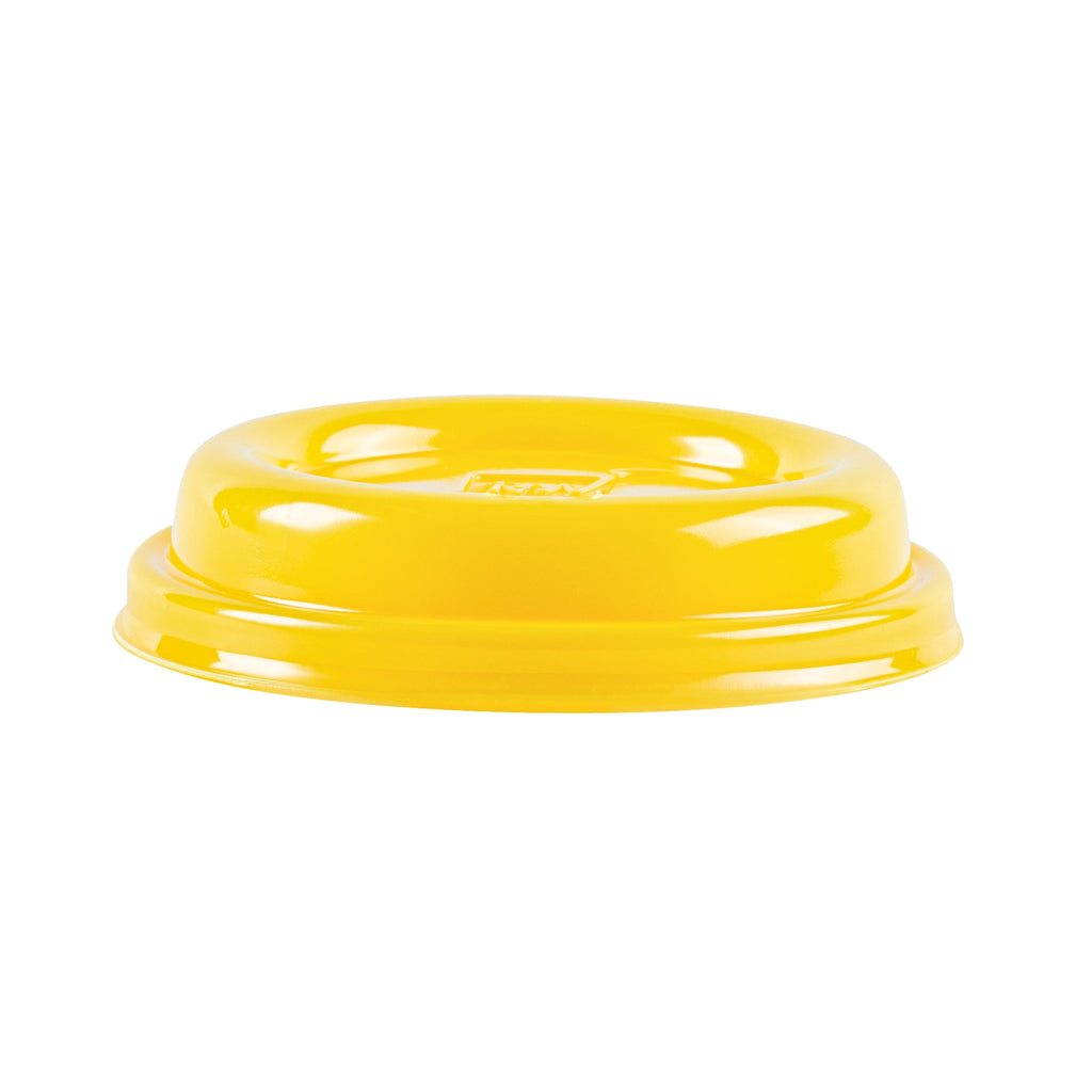 Restpresso Yellow Plastic Coffee Cup Lid - Fits 8, 12, 16 and 20 oz - 25 count box