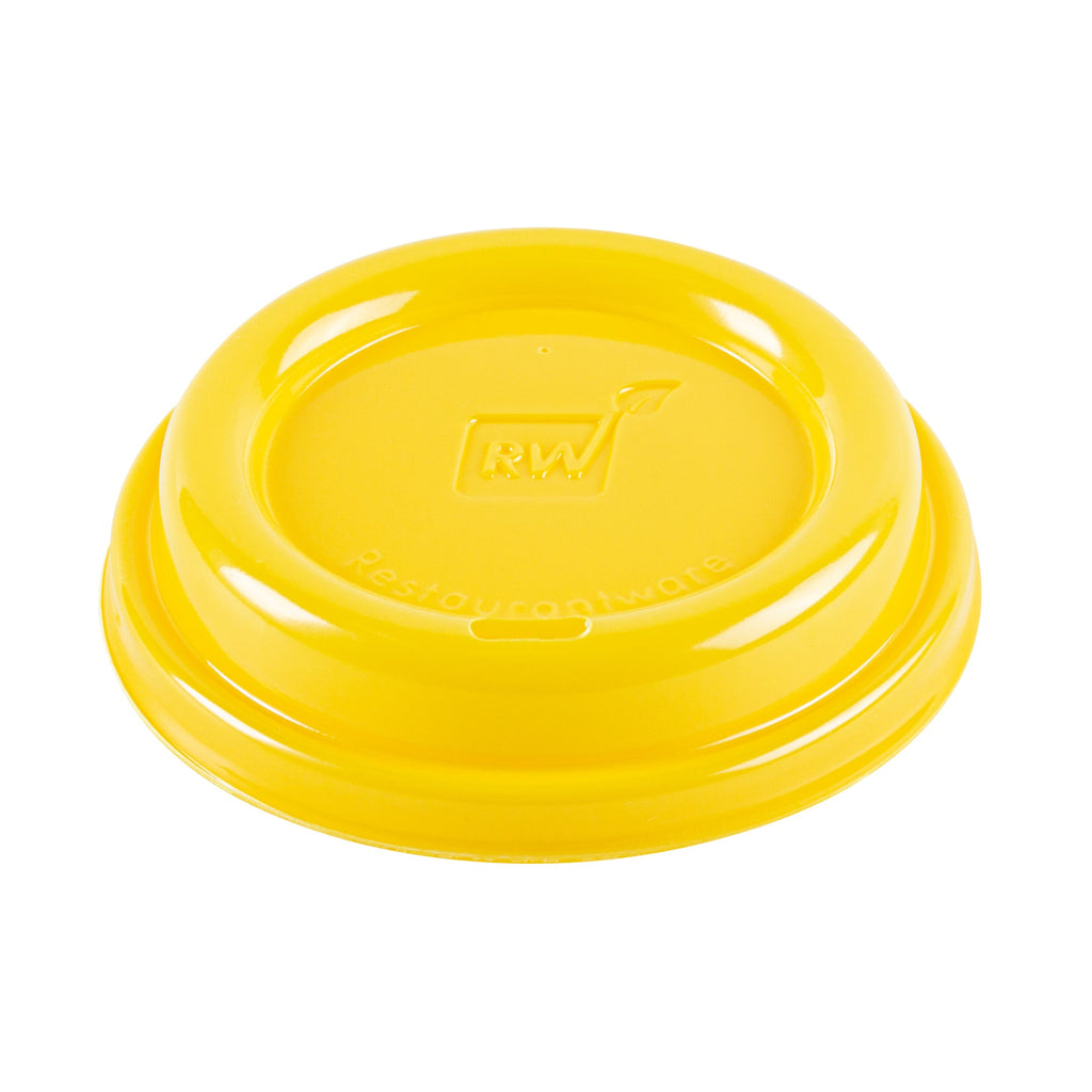 Restpresso Yellow Plastic Coffee Cup Lid - Fits 8, 12, 16 and 20 oz - 25 count box