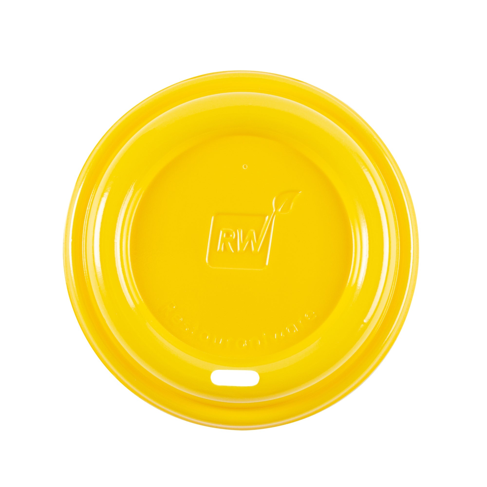 Restpresso Yellow Plastic Coffee Cup Lid - Fits 8, 12, 16 and 20 oz - 25 count box