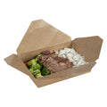 Bio Tek 49 oz Rectangle Kraft Paper #2 Bio Box Take Out Container - 8 1/2" x 6 1/4" x 2" - 50 count box