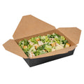 Bio Tek 49 oz Rectangle Black Paper #2 Bio Box Take Out Container - 8 1/2" x 6 1/4" x 2" - 50 count box